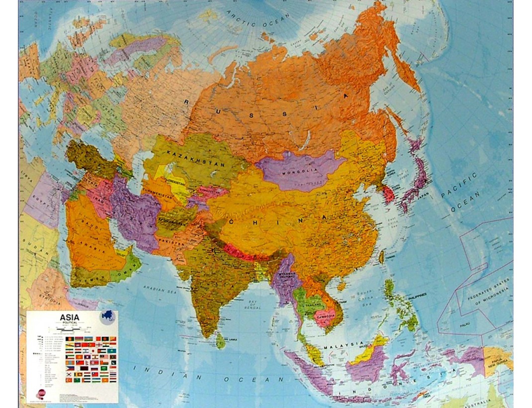 Nástěnná mapa ASIE